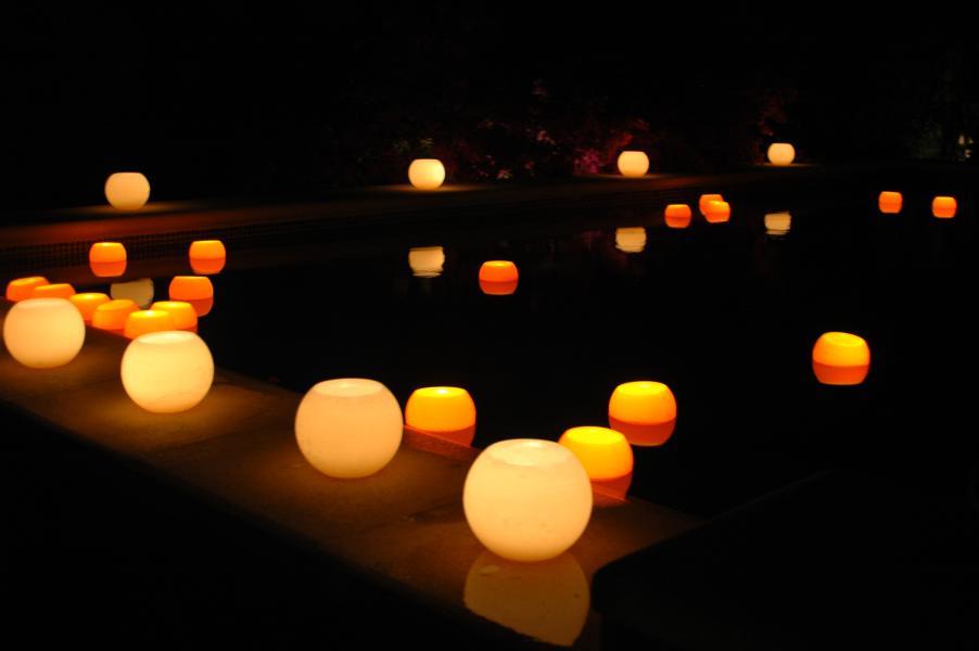 ceremony pool lanterns