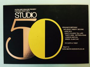 Studio 54 invitation