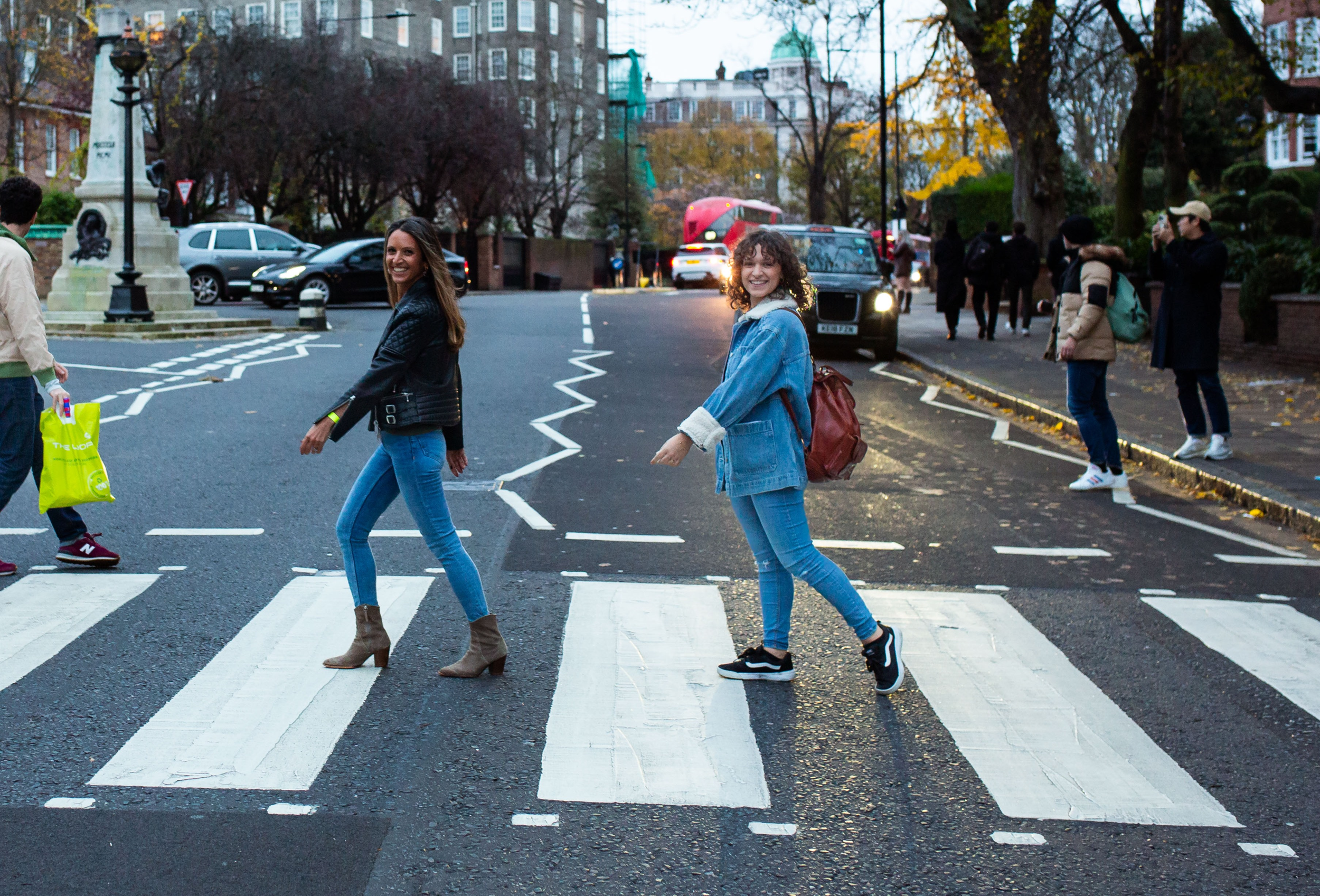 Sarah & Giulia from Orchid Events on the Abbey Road zebra crossing